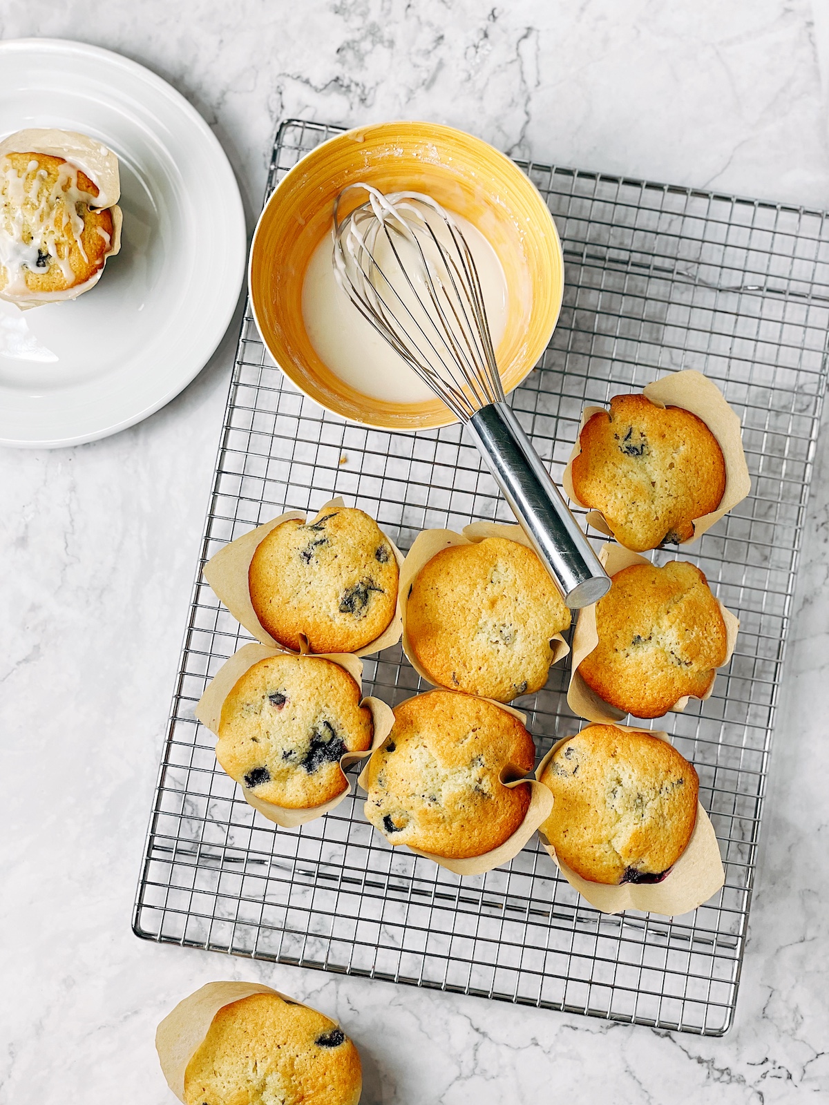 glazed lemon blueberry muffins