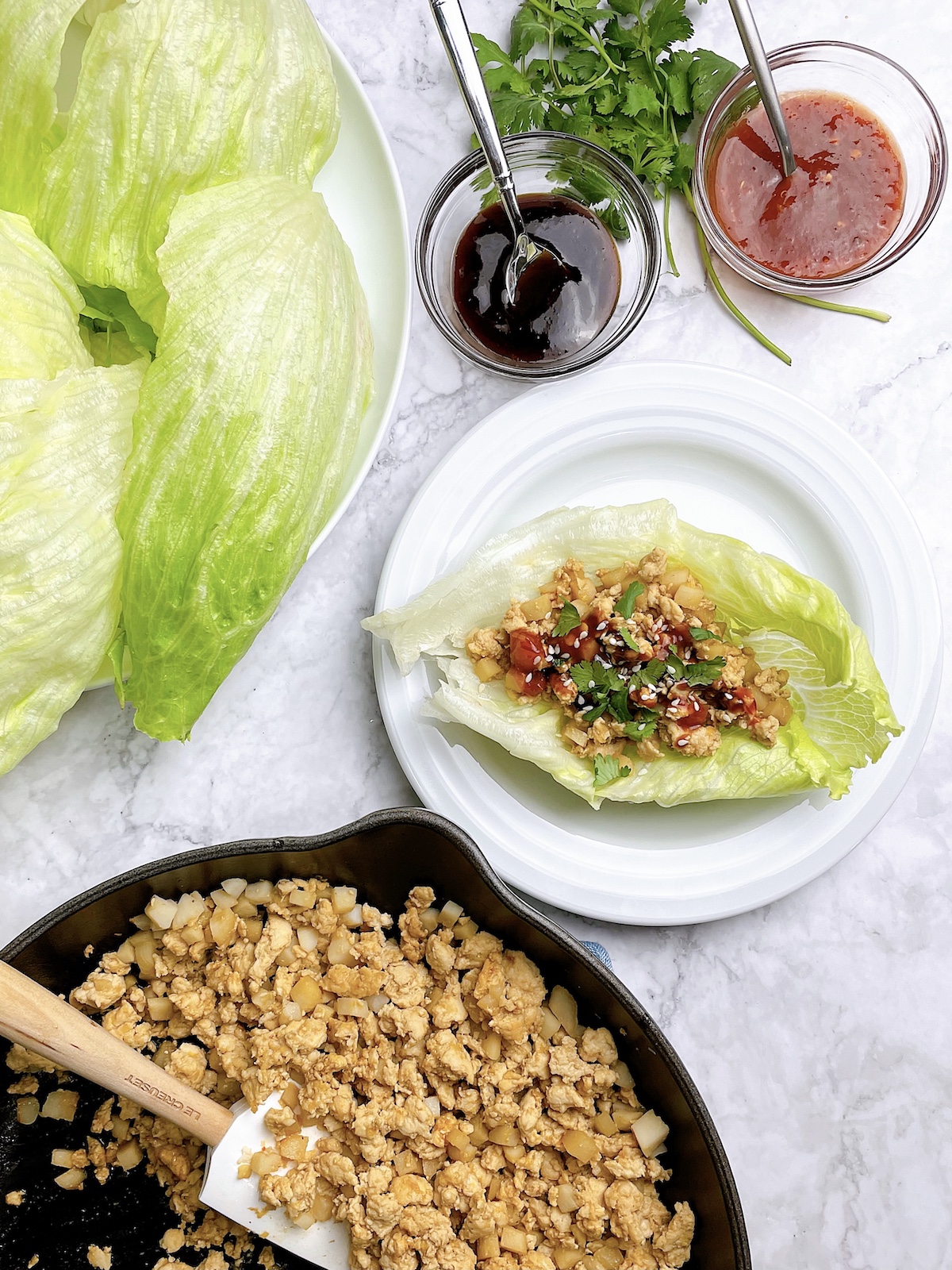 easiest-ever chicken lettuce wraps