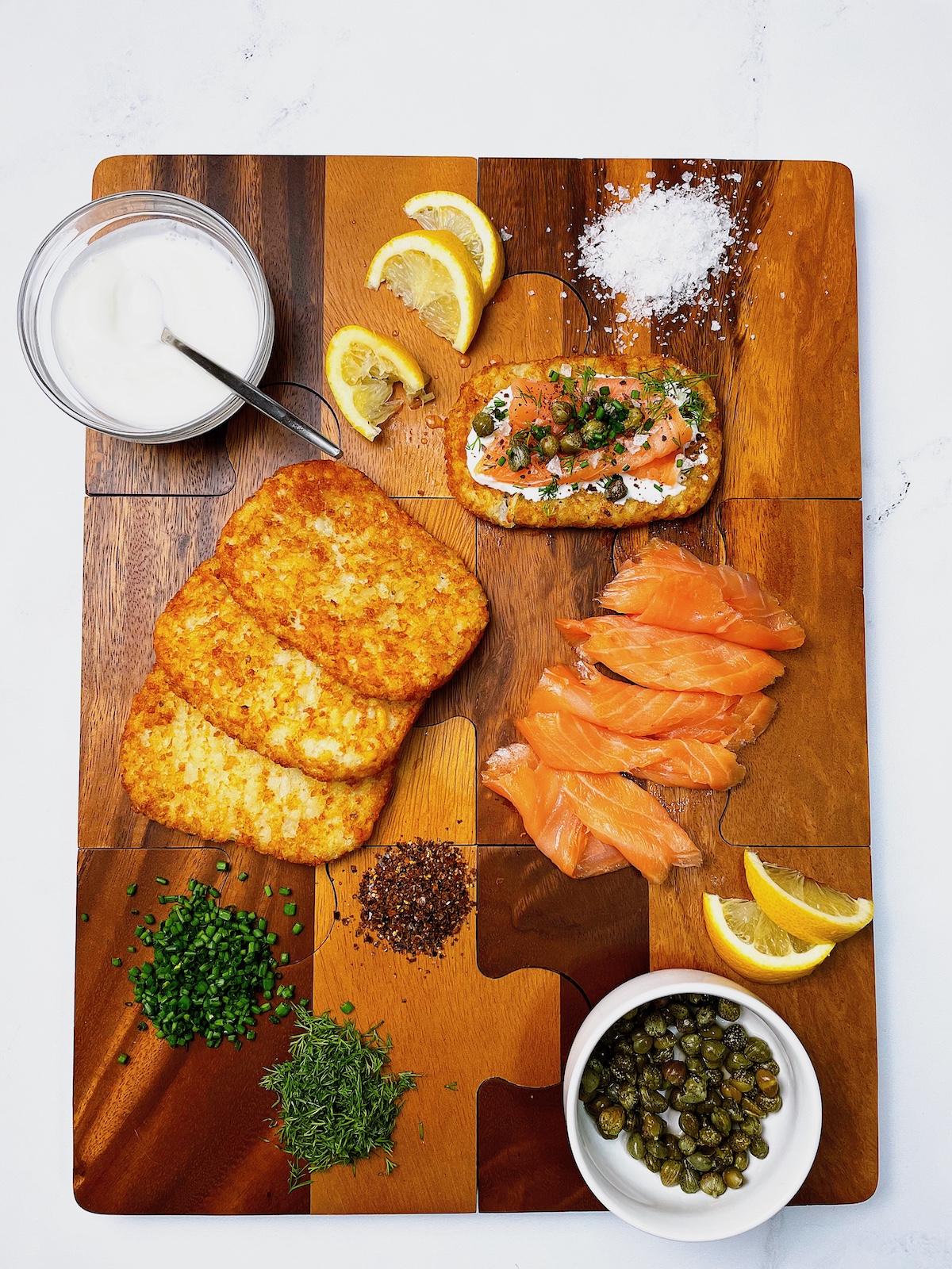 hashbrown smoked salmon brunch board