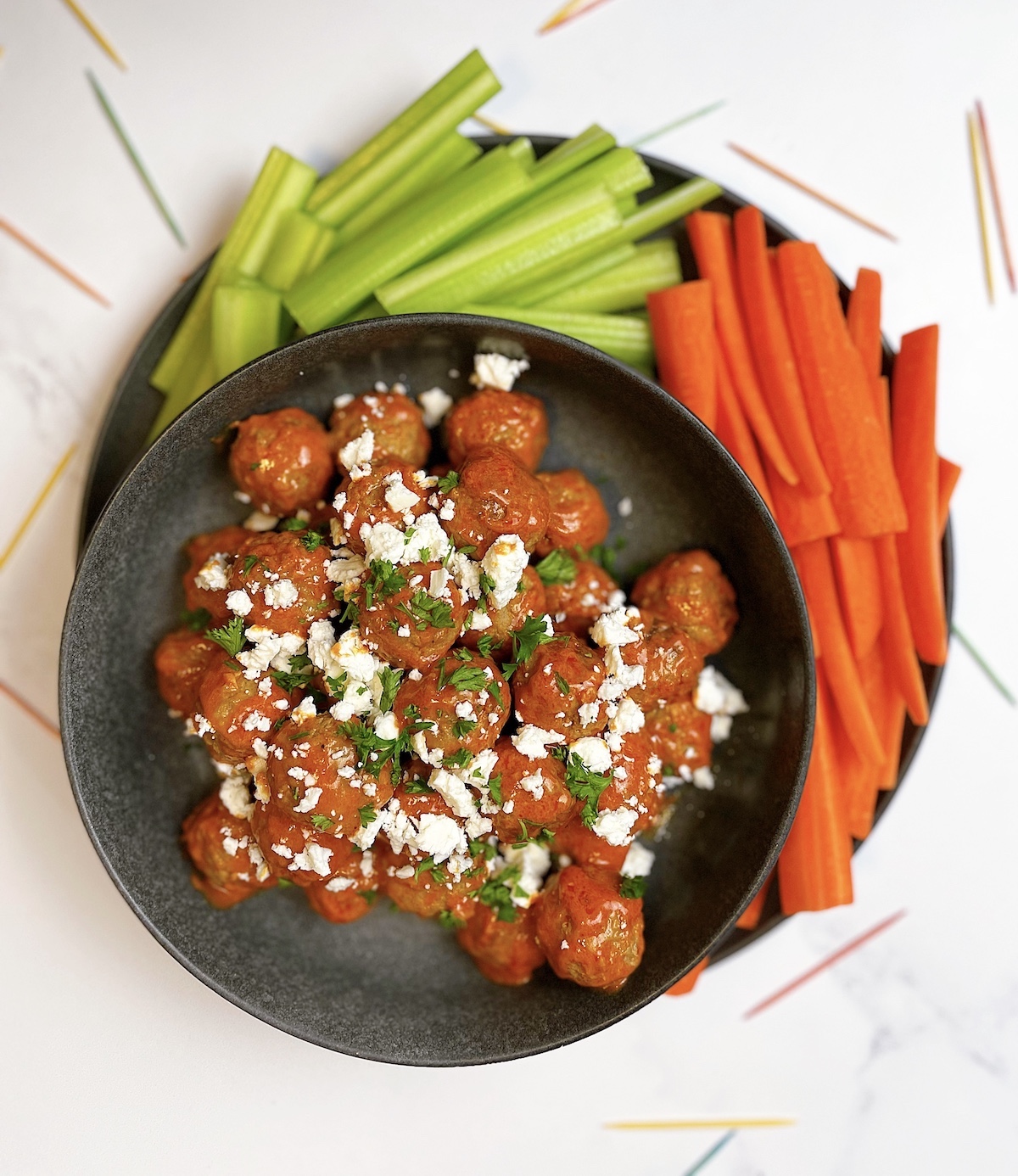 buffalo feta mini meatballs