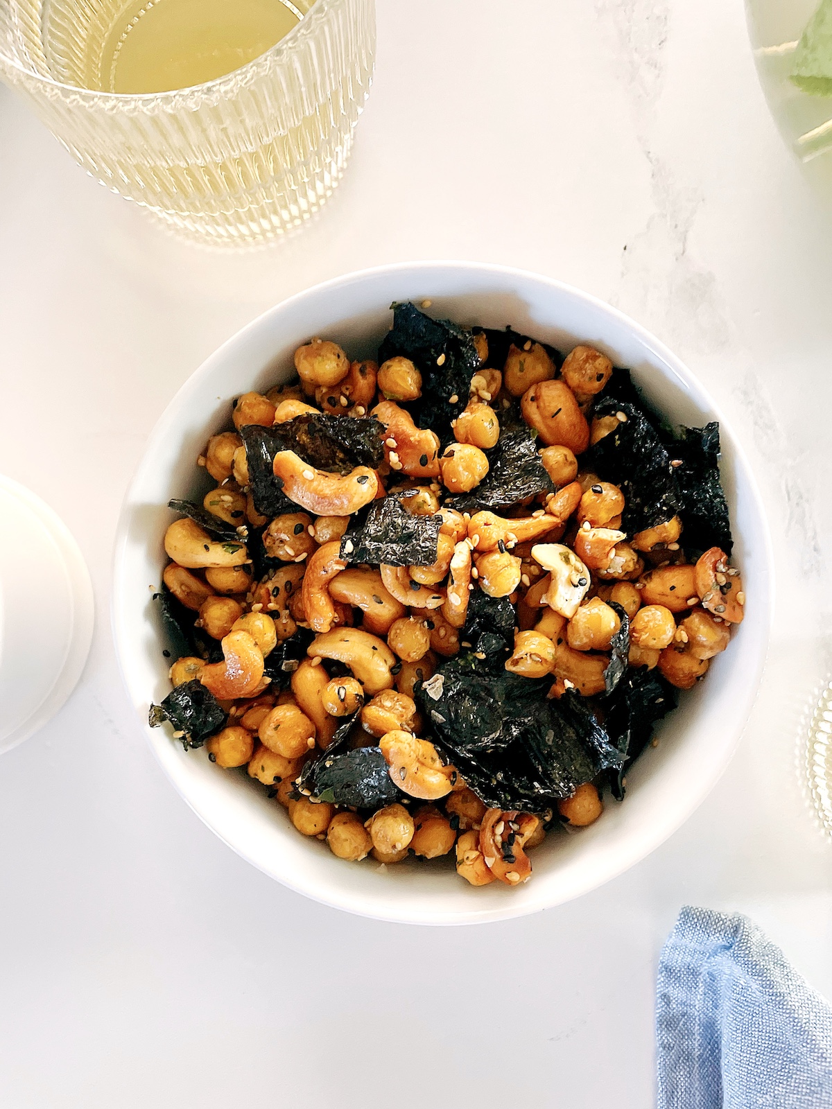 furikake chickpea and cashew snack mix