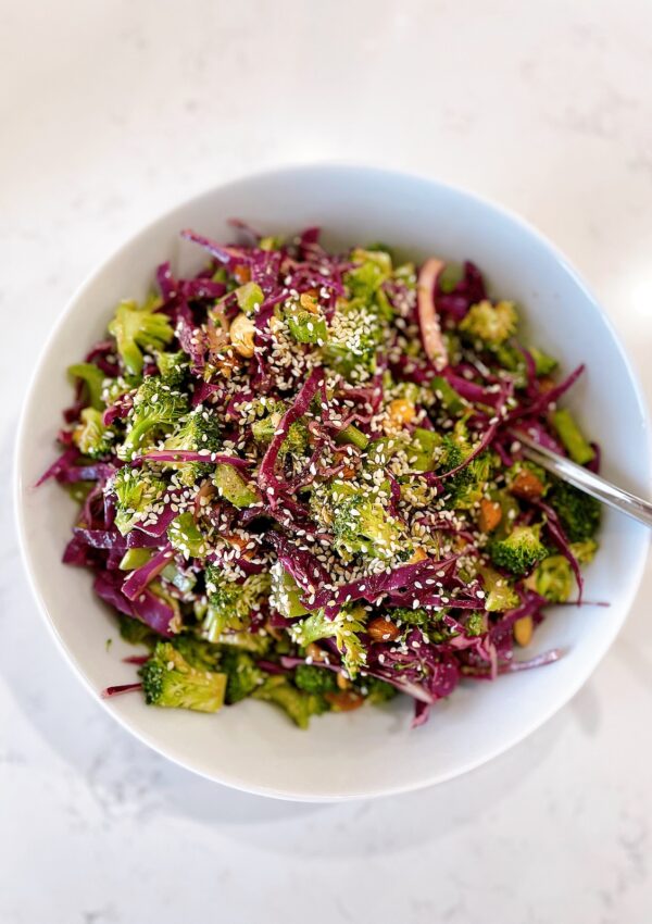 Crunchy Broccoli Salad with Dijon Ponzu Dressing