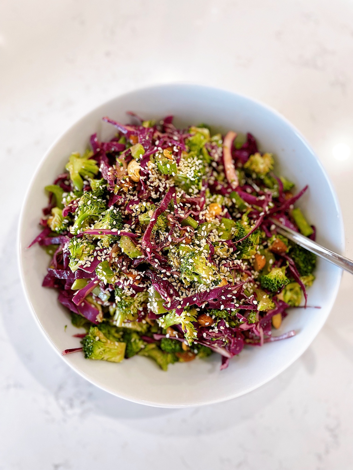 Crunchy Broccoli Salad with Dijon Ponzu Dressing