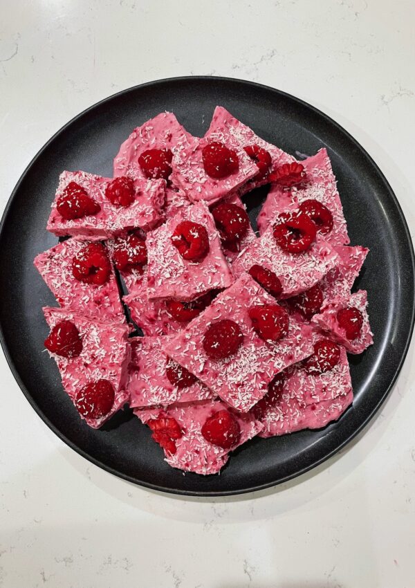 Raspberry Rose Yogurt Bark