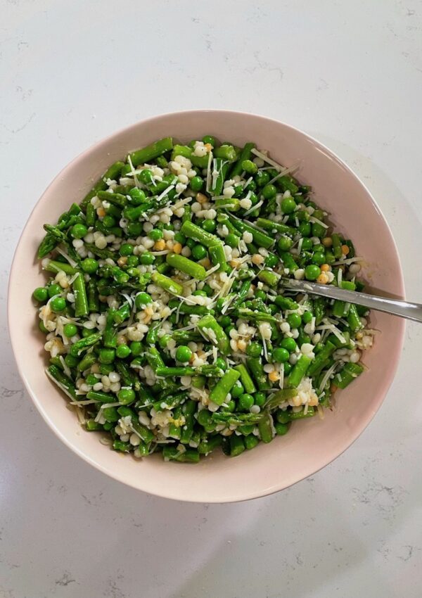 Spring Pea and Asparagus Pearl Couscous