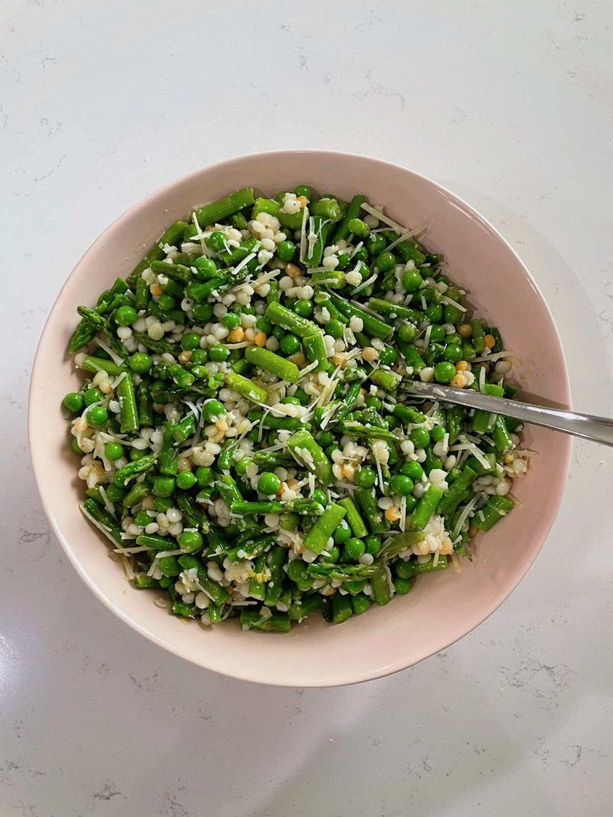 Spring Pea and Asparagus Pearl Couscous