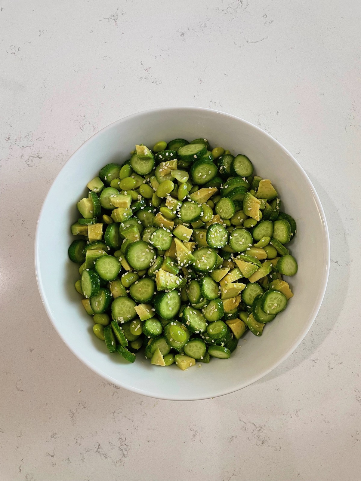 cucumber avocado edamame salad