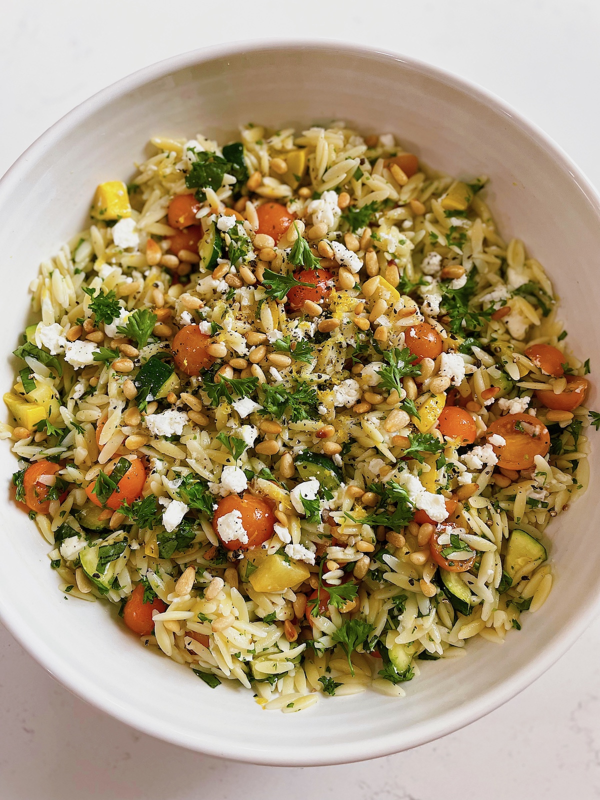 sungold tomato and lemon orzo