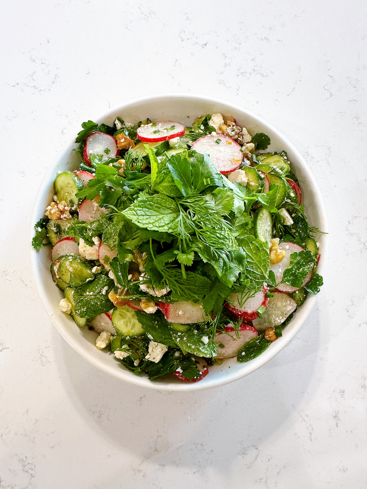 Herb and Radish Salad with Za'atar Dressing